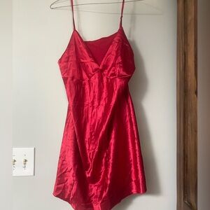 Red silk dress